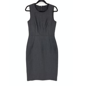 Tara Jarmon Dress Women's Size 38 US S Snake Embossed Sheath Solid Black